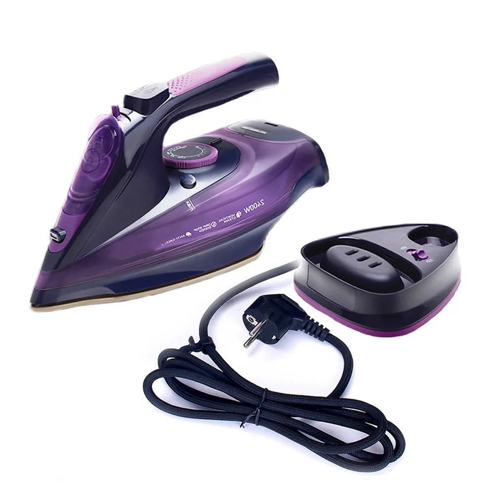 

European Standard Household Handheld Cordless Steam Iron Ceramic Soleplate 2400W 360ml Water Tank Continuous Steam Output