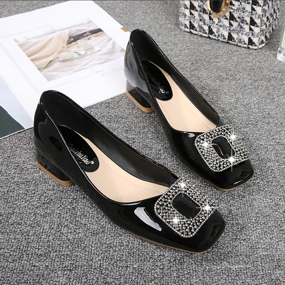 

FamtiYard Women Shoes High Heel Square Toe Woman Pumps Ladies Dress Shoes Platform Heels Size 38 39 40