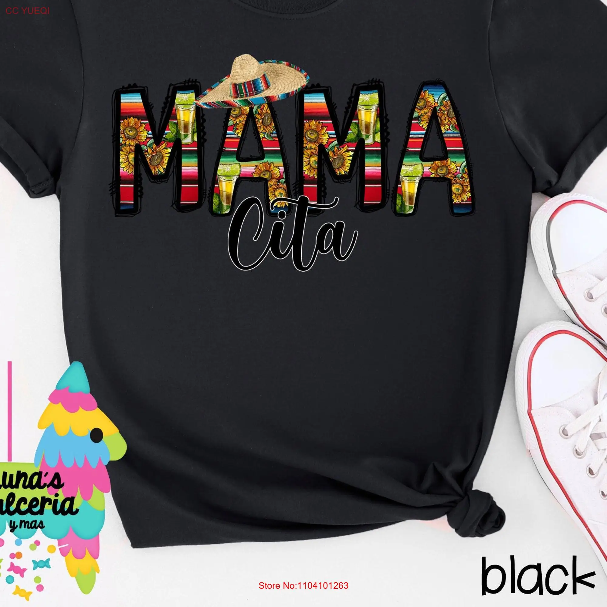 Mamacita Serape Tequila Shot Sunflower Sombrero T Shirt Cinco de Mayo Mother's Day s for Her Mom Fiesta San Antonio Texas