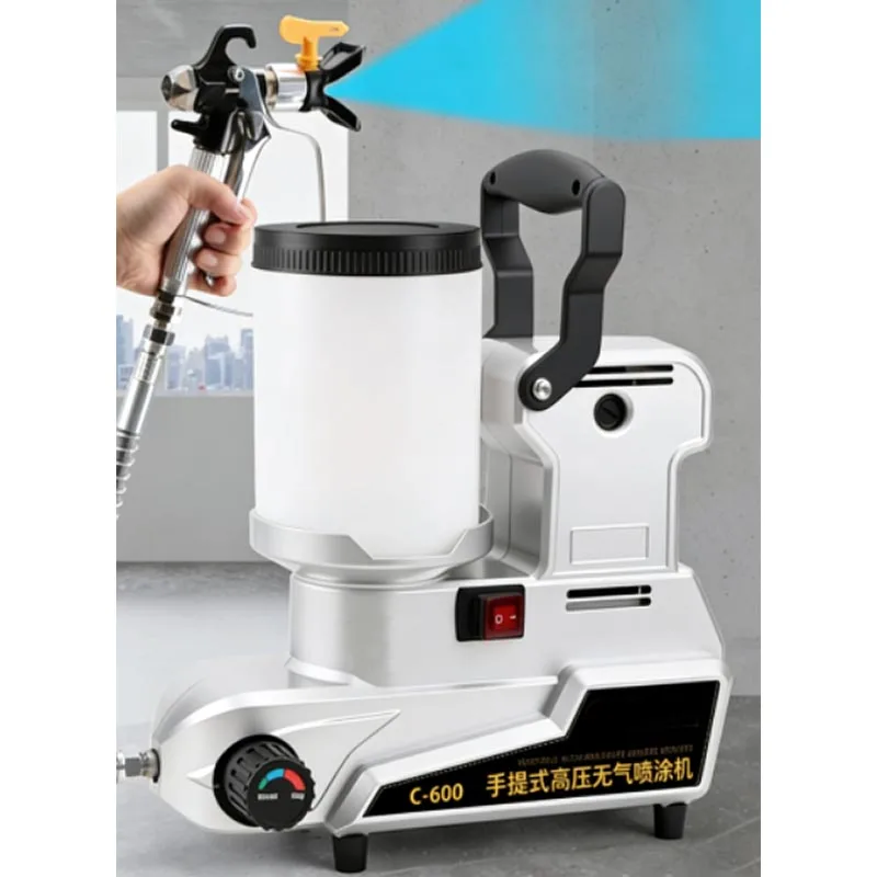 Multifunctional 1600W Airless Paint Sprayer, 2L Small Handheld Portable Electric Spray Gun, High Power 220V For Home Painting