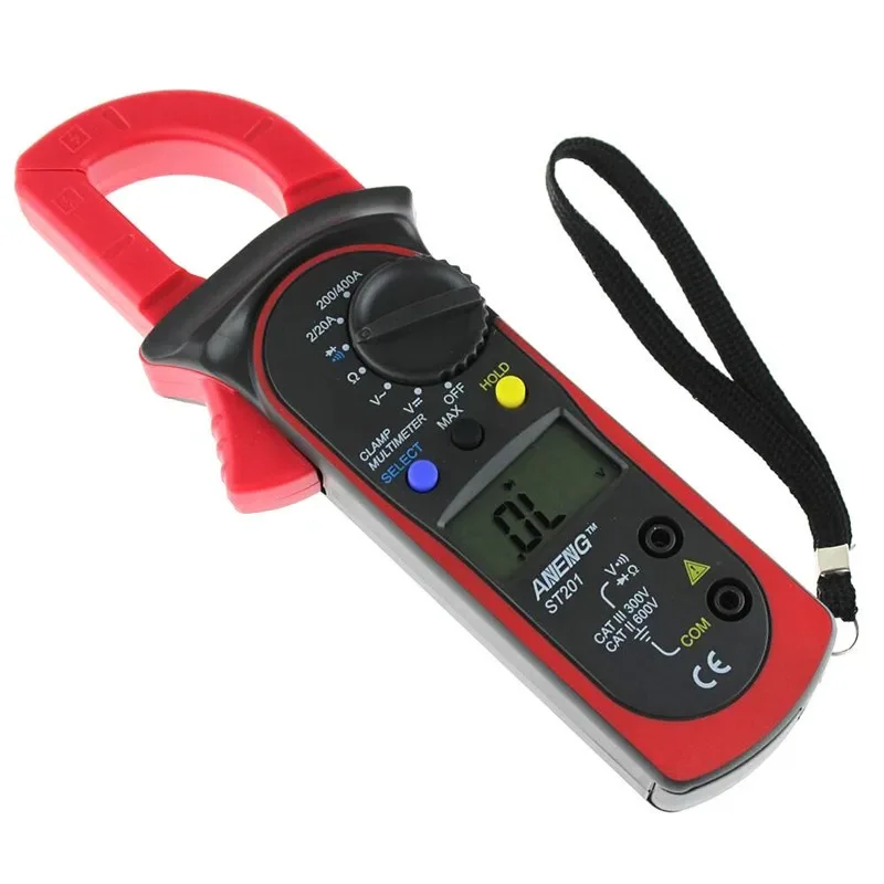 ST201 Digital Clamp Meters Multimeter With AC/DC Voltage Tester Current Resistance Transistor Test Mult Power Meter