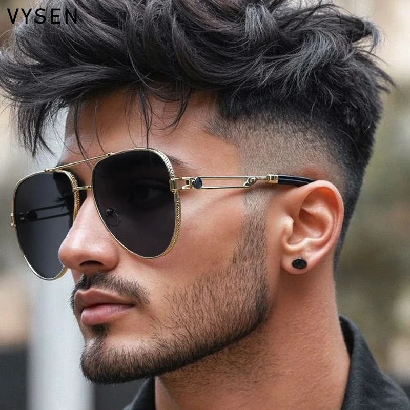 

Oversized Steampunk Oval Sunglasses Men 2025 Luxury Brand Vintage Punk Metal Frame Sun Glasses For Male Outdoor Eyewear Shades