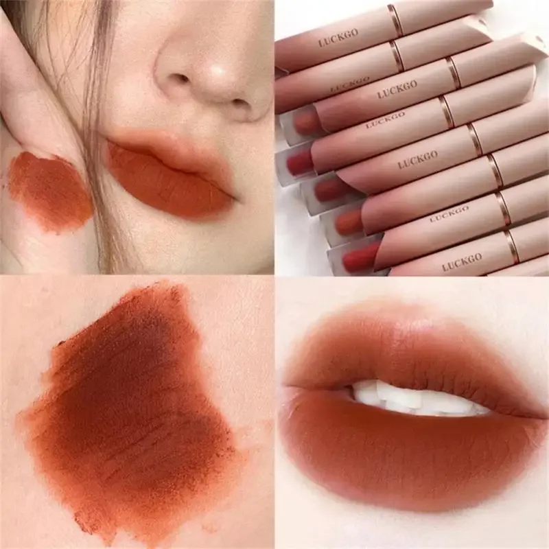 Velluto opaco rossetto Soft Mist Liquid Lip Gloss Waterproof Long Lasting Lip Stick donna Red Lip Tint studente Beauty Cosmetic