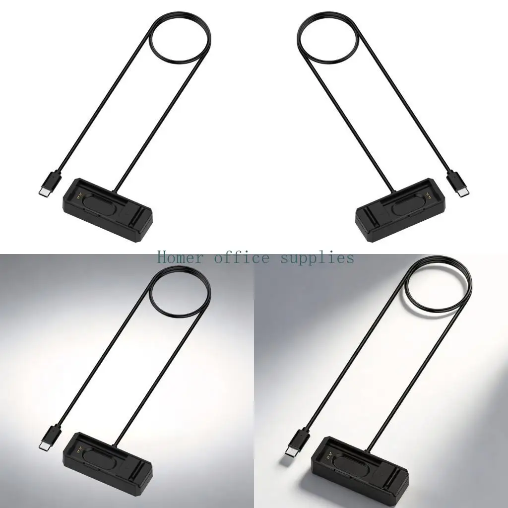 K43B Two-Contact Charging Base Cable for Band 1.0, with Power-Side Input End and Black PVC Cord for Defined Wearable Charging