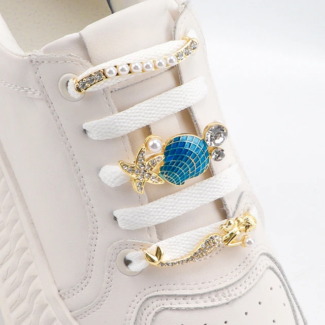 Luxury Shoelaces Decoration Clips Shiny Rhinestones Faux Jeweled
