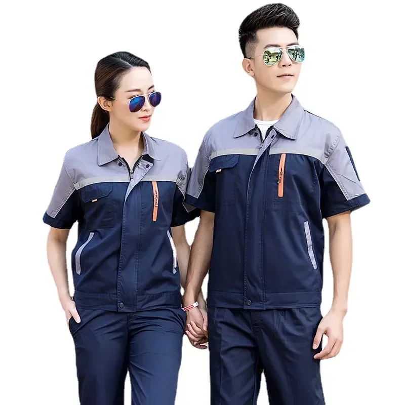 Breathable Women Car Workshop Coveralls Work Repair Thin Summer Workwear Reflective Clothes Men Working Uniforms Suit Factory