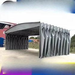 Canopy outdoor rainproof telescopic large push-pull canopy mobile canopy warehouse supper stall tent electric parking shed