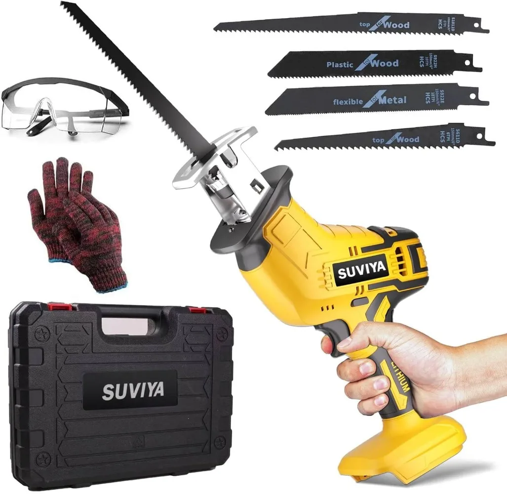 

Reciprocating Saw Compatible with DeWalt 20V Battery, Cordless Recipro Saw, 0-3500SPM Variable Speed, Tool-free Blade Change