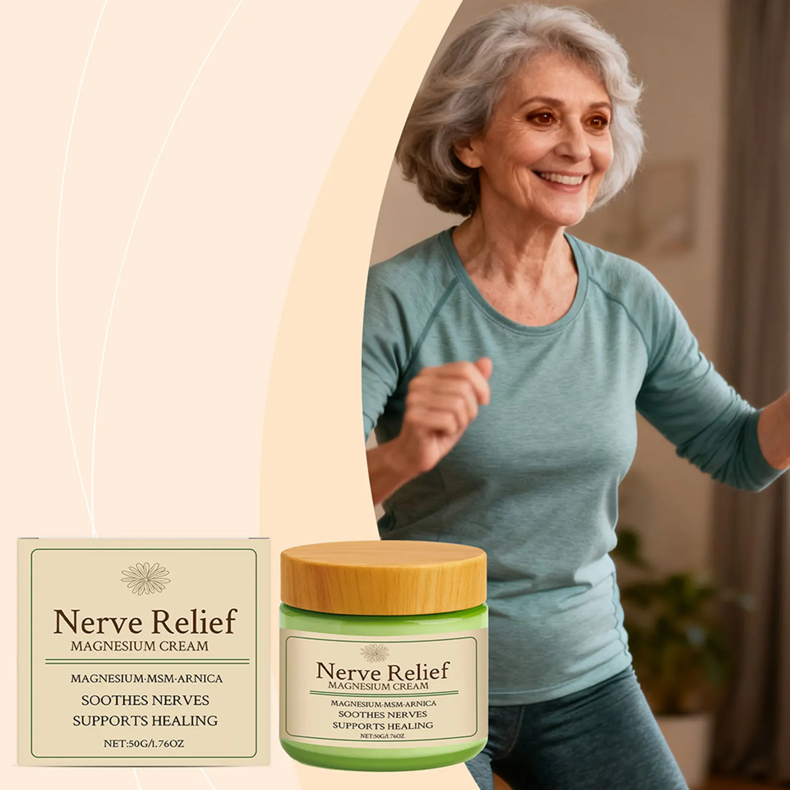 Crema de magnesio para aliviar los nervios, relajacin muscular profunda, calmante, Natural, alivio de la ansiedad y el estrés, crema corporal para toda la piel, 1/2/3 Uds.