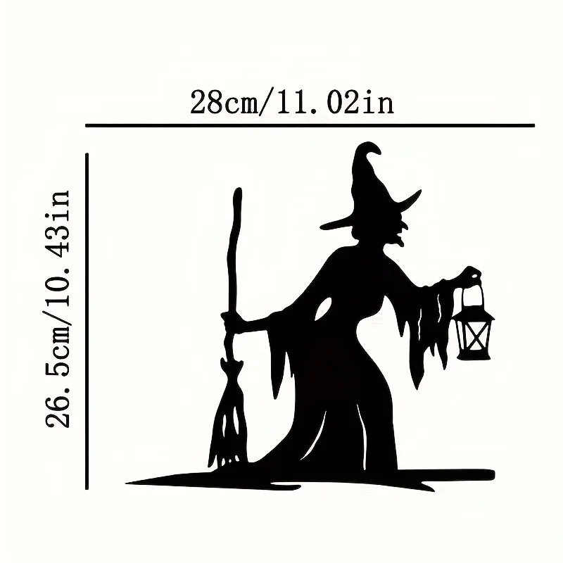 1pc Metal Witch Silhouette Garden Stake - Intricate Branch Design, Durable Outdoor Wall & Yard Decor for Halloween, Birthdays