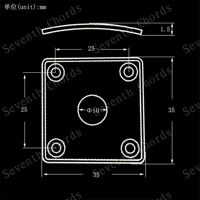 35MM Metal Square Guitar Jack Plates JackPlate Cover For Electric Guitar Accessories Parts