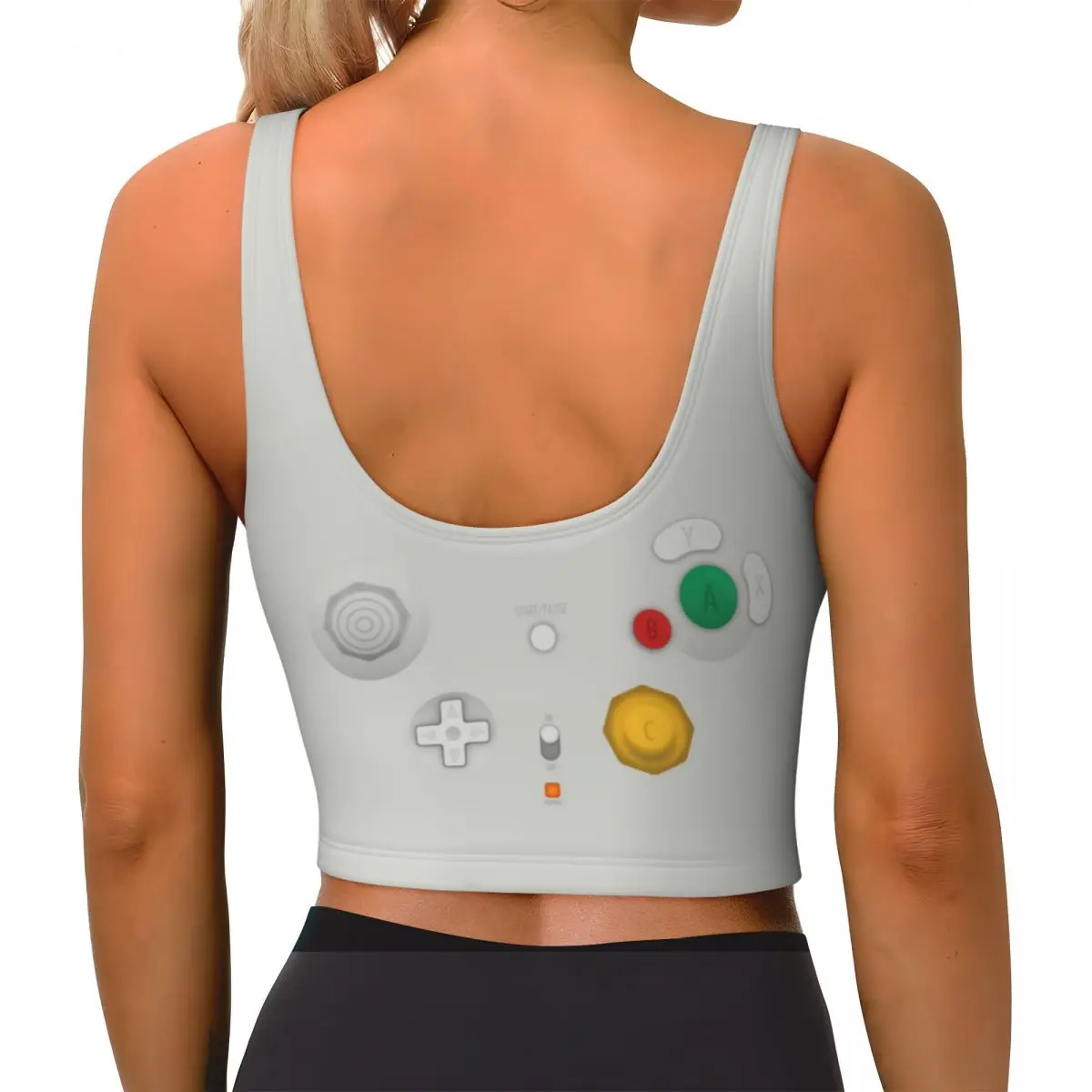 Custom Wireless Box Console Design Gamer Gaming Controller Sports Bra for Electronic Pattern High Impact Workout Yoga Crop Top