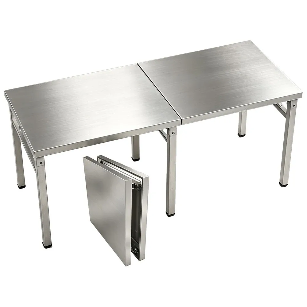 304 Stainless Steel Workbenches Folding Dining Table(47.2 * 19.7 * 21.6in)