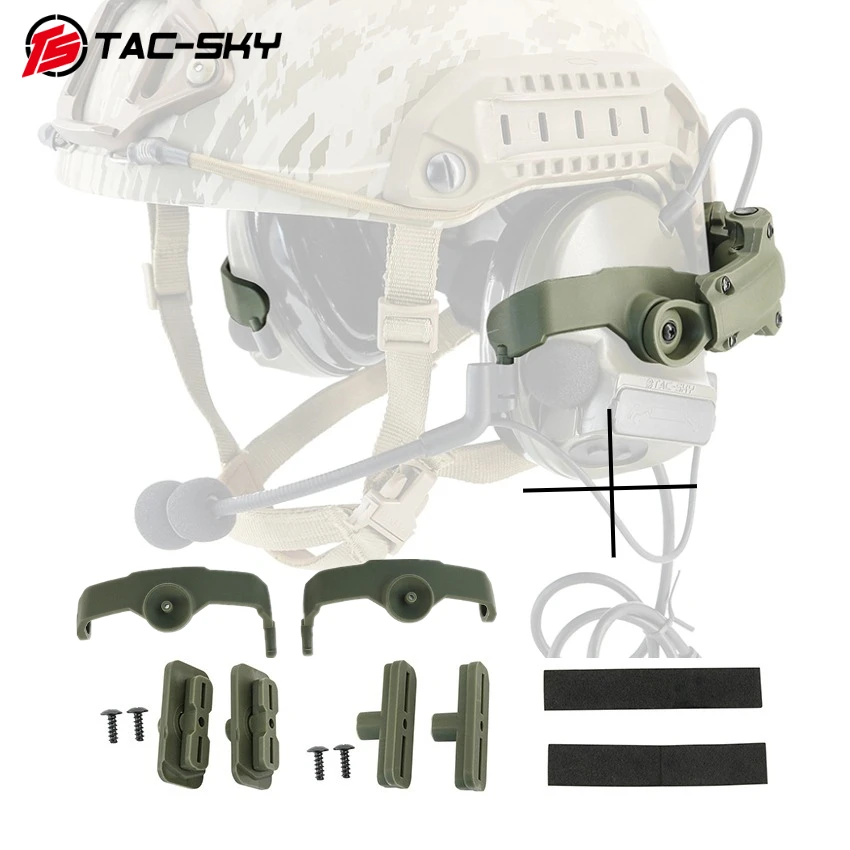 TAC-SKY Tactical ARC Rail Adapter Headphone Stand2.0 Upgraded Compatible With COMTAC III II Headphones with Wendy/MLOK Rails Set
