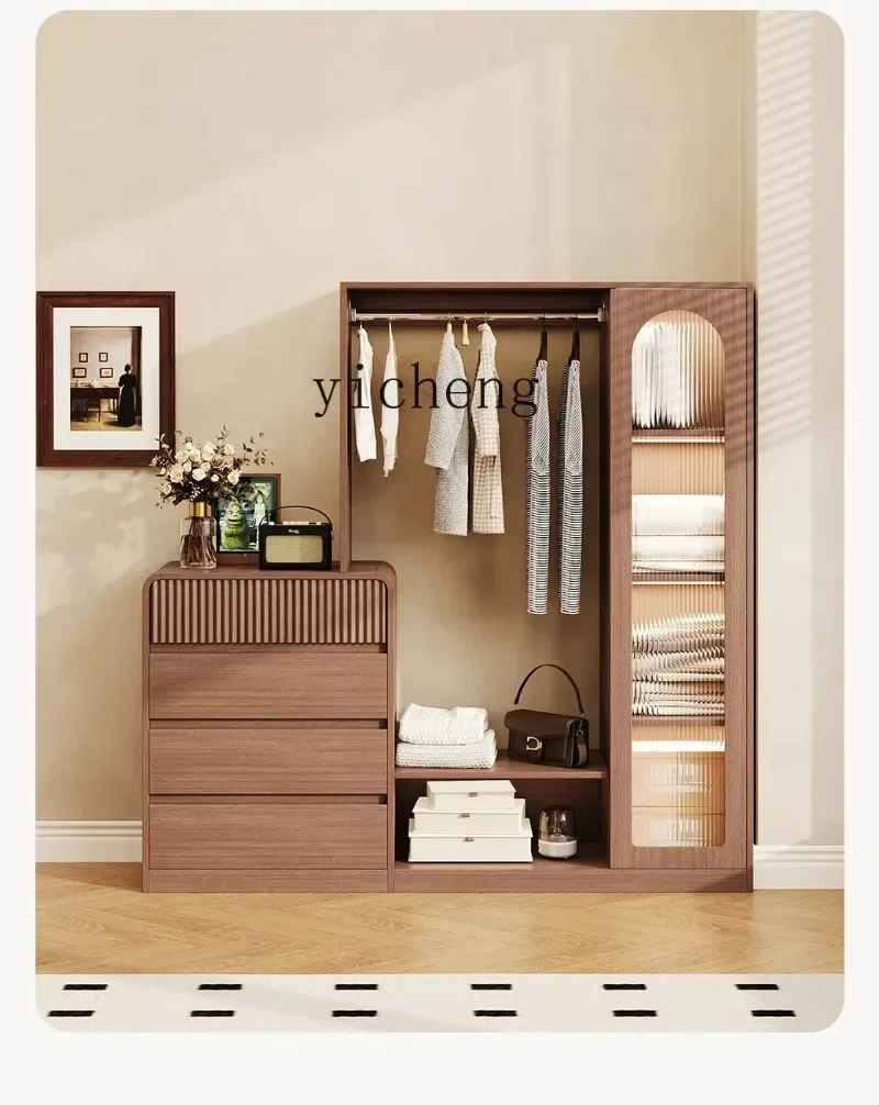1-D29 New Chinese Solid Wood Drawer Bedside Cabinet Premium Bedroom Storage Cabinet Medium Antique Bedside