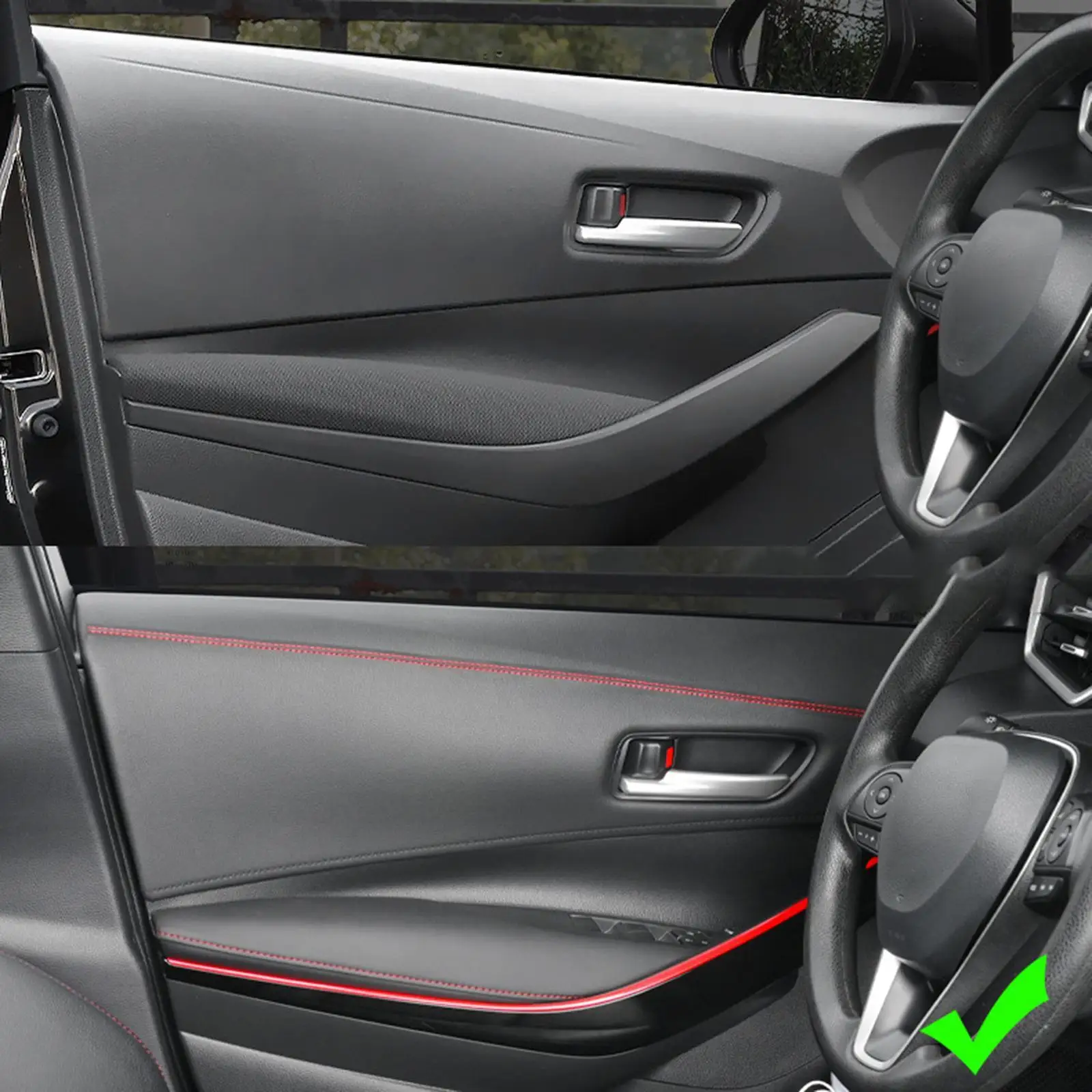 Bande de garniture intérieure de voiture, moulure flexible, ligne de moulage en cuir PU de 78,74 pouces