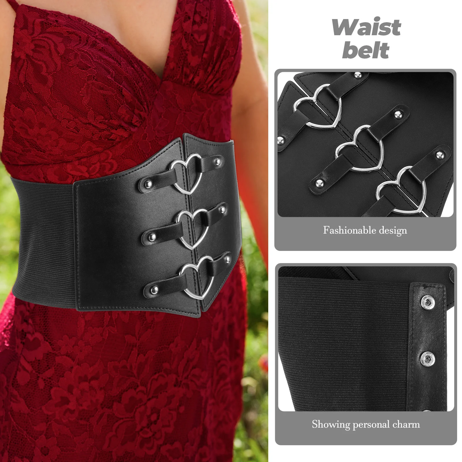 Large ceinture Corset rétro élastique, ceinture décorative pour femmes, accessoire de robe de fête d'halloween