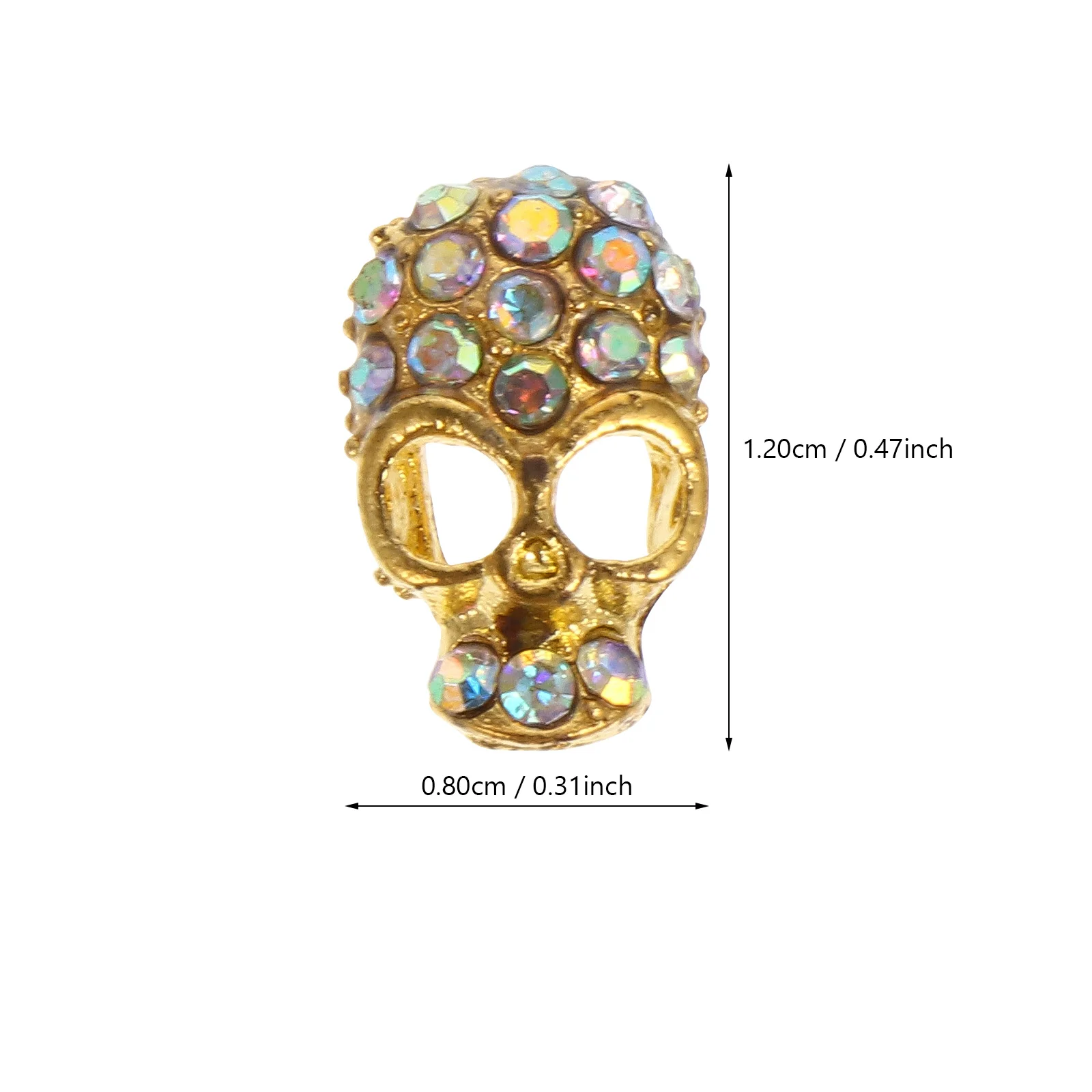 40 Uds. De dijes para uñas con cabeza de calavera y diamantes de imitación, decoración artesanal para uñas, pegatinas para manicura