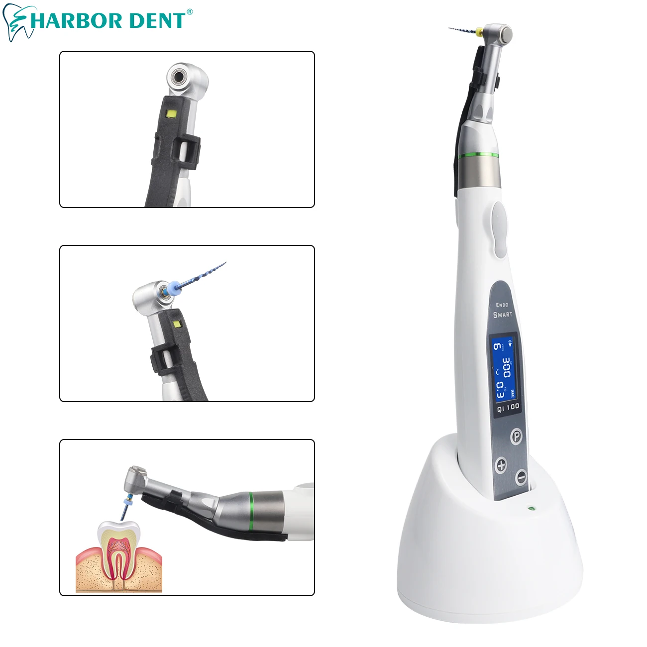 Dental Smart Wireless Endo Motor With LED Lamp 16:1 Standard Contra Angle Handpiece Endodontic Root Canal Treatment