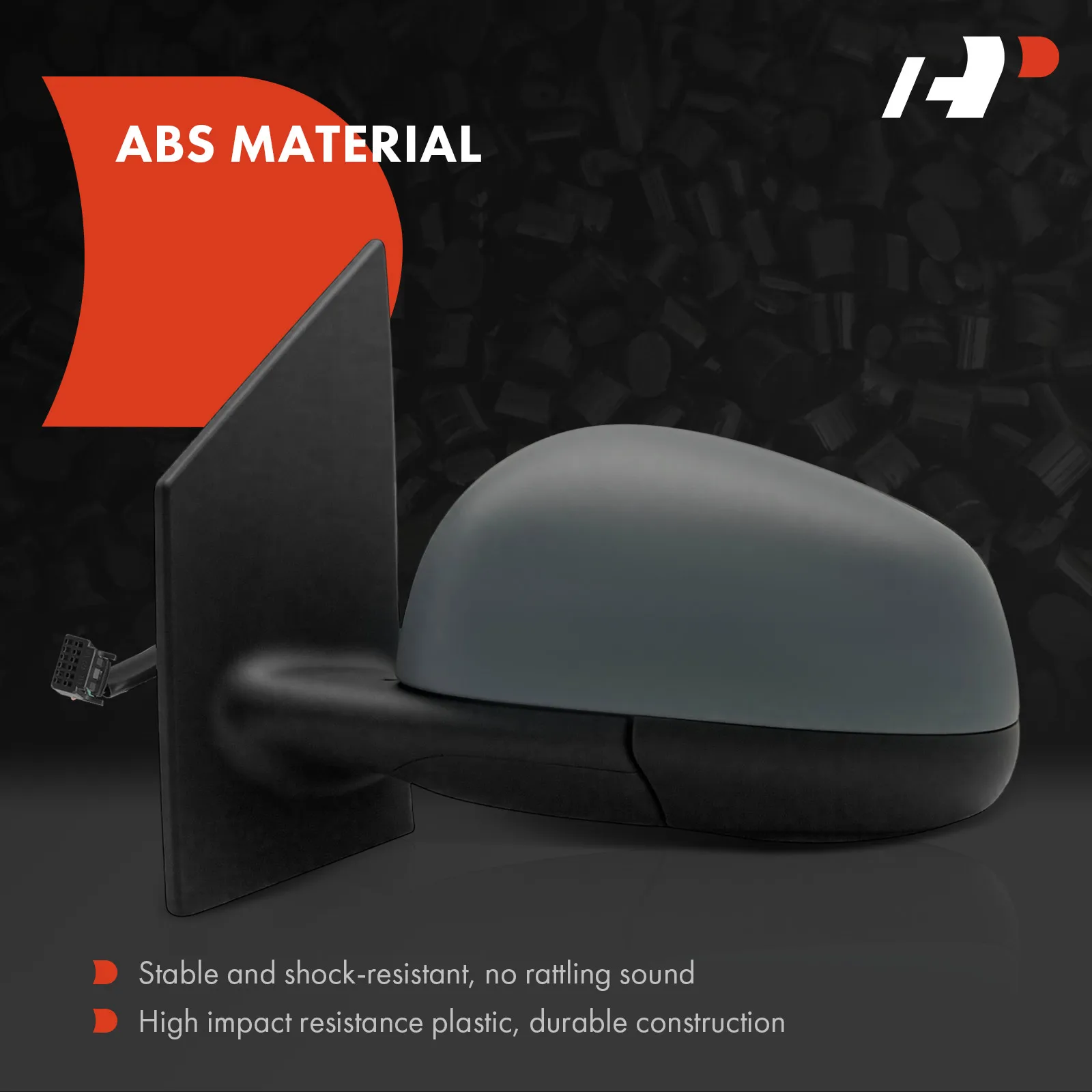 A-Premium Driver Side Power Door Mirror for Smart Fortwo 2017 Manual Folding Heated Memory Recall Black+Gray