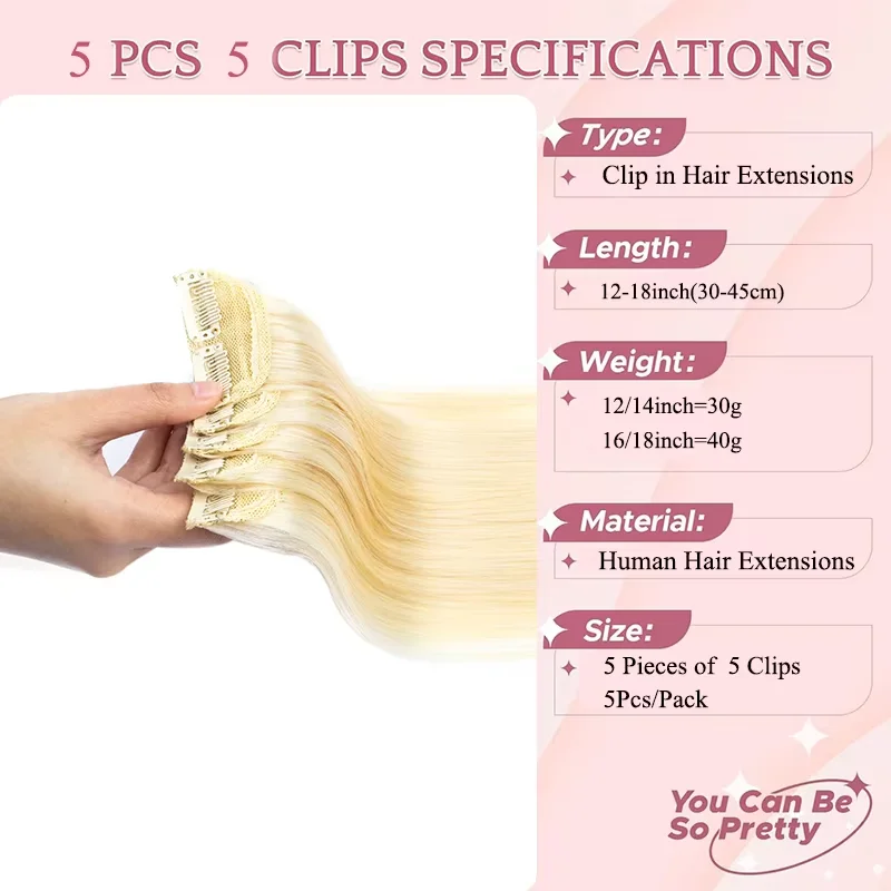 Invisible Mini Clip In Hair Extensions Real Human Hair Extensions for Short Hair Seamless Hairpieces for Women Add Volume
