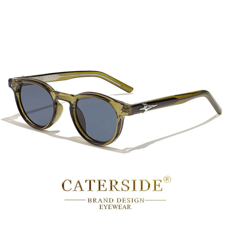 CATERSIDE Retro Runde Kleine Sonnenbrille für Herren Vintage Punk Markendesign Luxus-Sonnenbrillen Damen Reise-Party-Brillen Geschenke – Detail 10