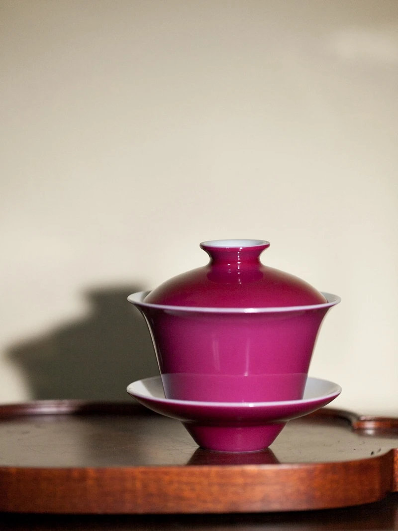 

Чайная чаша-крышка ручной работы Luui Mountain House Taiwan YanZhiui Glaze Large Cover Bowl для чая Пуэр, посуда для чаепития