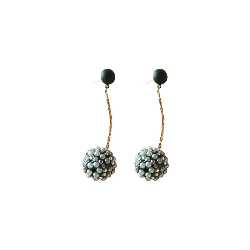 

Легкие роскошные серьги с бриллиантами из бисера и проса, длинные круглые серьги-гвоздики с бахромой, женские серьги с темпераментом