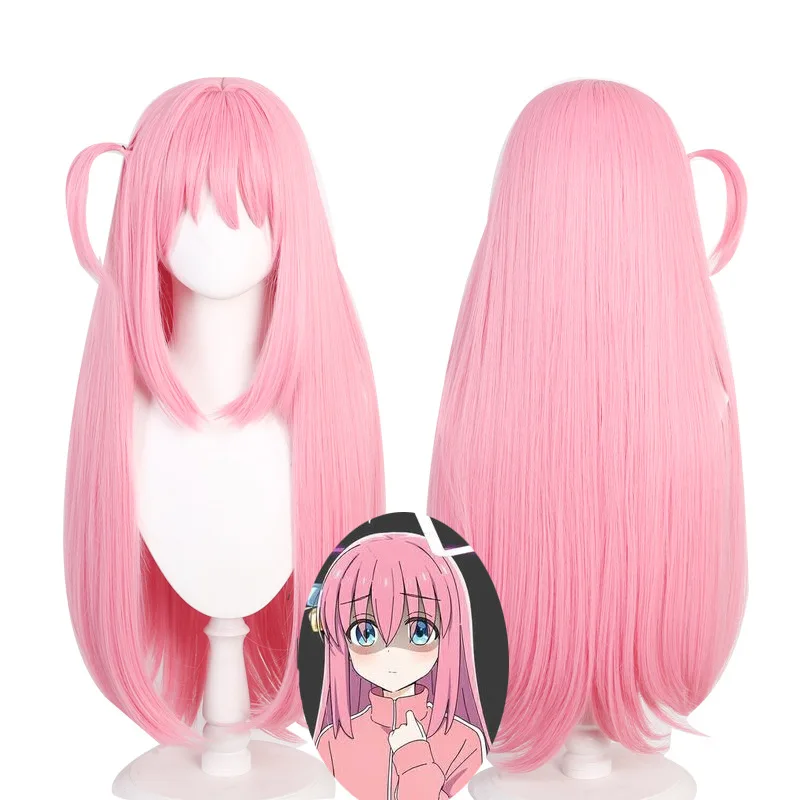 

Anime BOCCHI THE ROCK Gotoh Hitori Cosplay Costume Wig 80cm Pink Long Hair Women Wigs Carnival Role Play Party