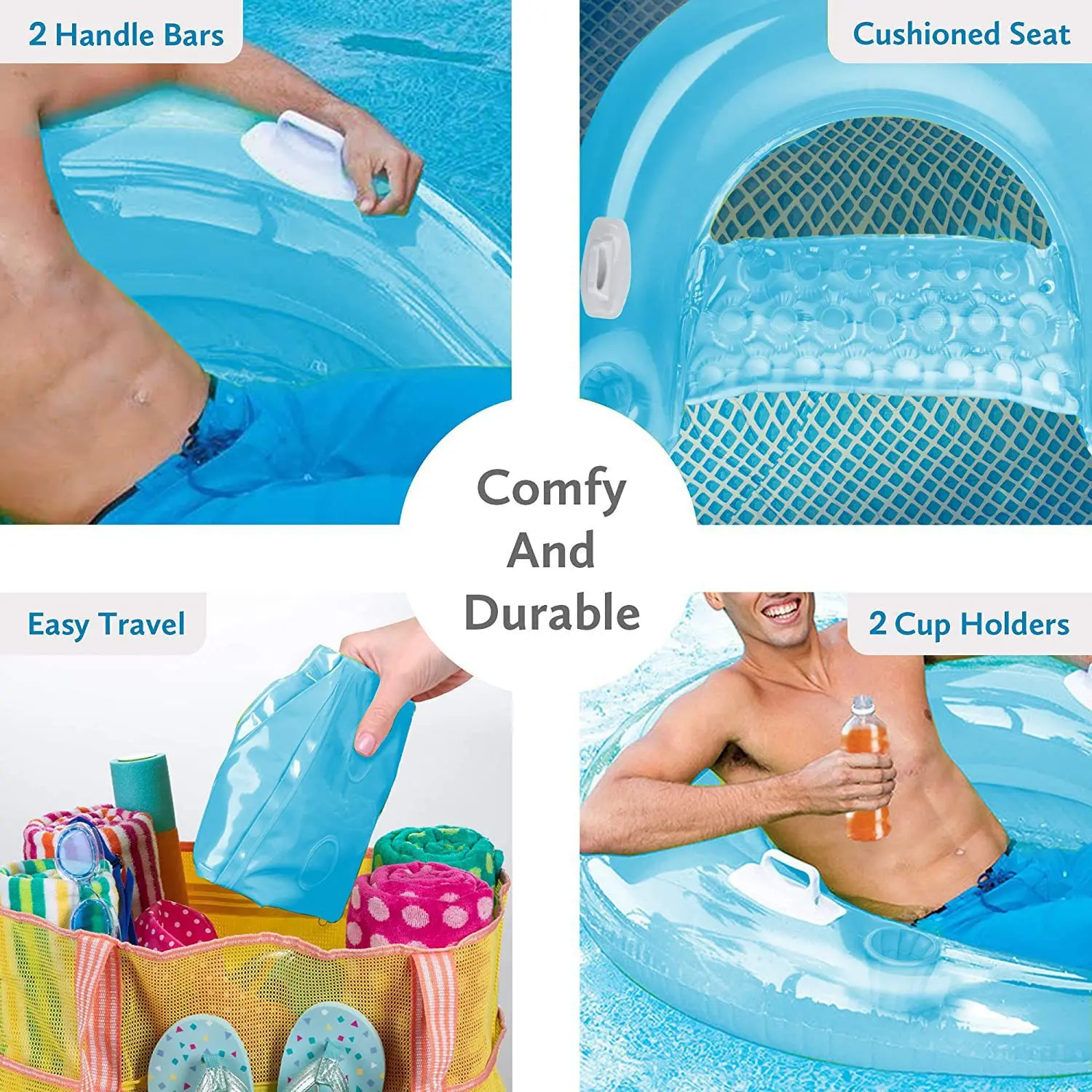 Balés de piscina, juegos inflables, diversión con agua, sofá plegable de PVC, tumbona inflada, flotante, natación de verano, playa, playa, 95CM