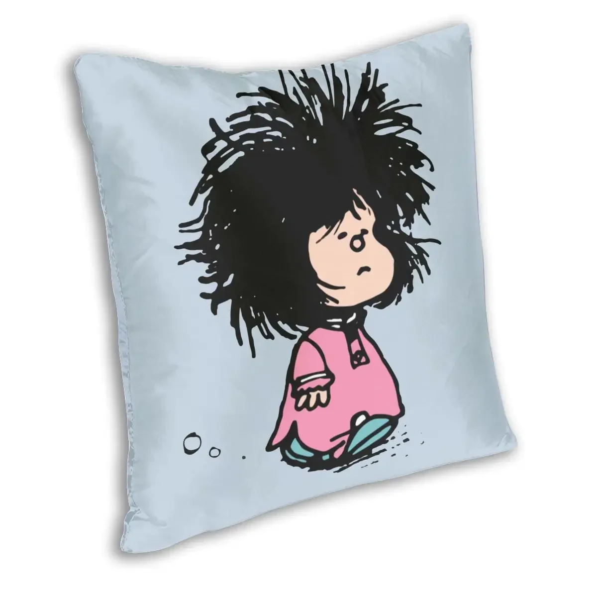 Mafalda Newly Raised Disheveled Nightgown Quino Pillow Case Home Decorative Cartoon Cushions Throw Pillow for Car Double-sided