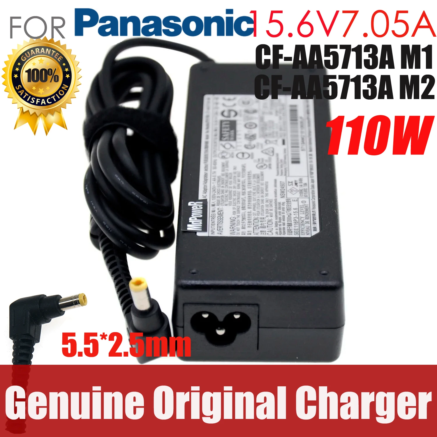 

Genuine CF-AA5713A M1 M3 J1 ac power supply Adapter 15.6V 7.05A 110W charger for Panasonic CF-31 CF-52 CF-53 CF-D1N CF-54 CF33