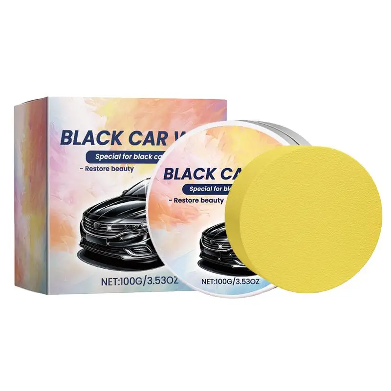 100g Car Wax Polish High Gloss Shine Super Hydrophobic Coating Glazing Non-toxic Black Car Special Decontamination Polishing Wax