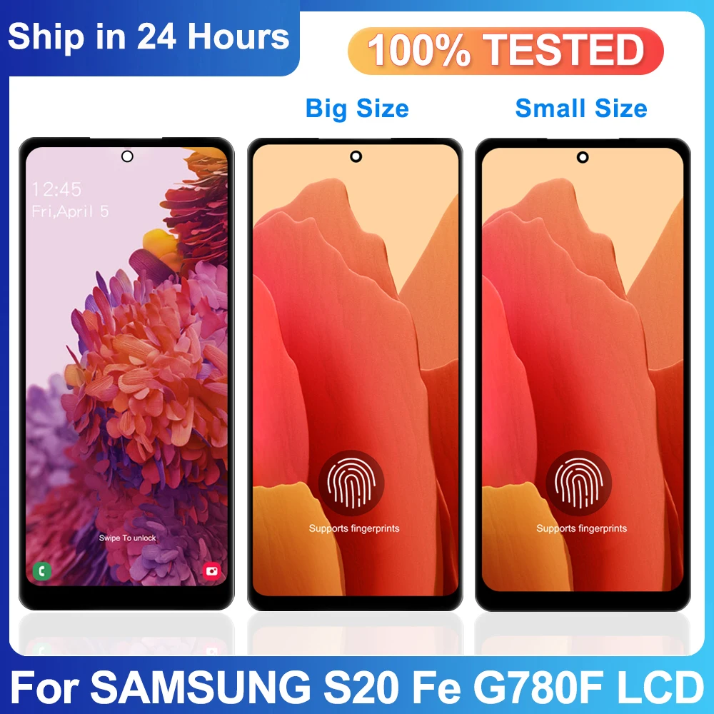 100% Tested Super Amoled For Samsung Galaxy S20 FE LCD Display G780F G780F/DSM Touch Screen Digitizer Replace Assembly +Frame