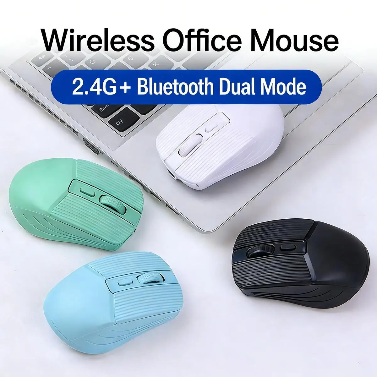2.4G+Bluetooth Dual-Mode Wireless Office Mouse New Fashion Rechargeable Silent Click Ergonomic Optical for PC Laptop Accessories