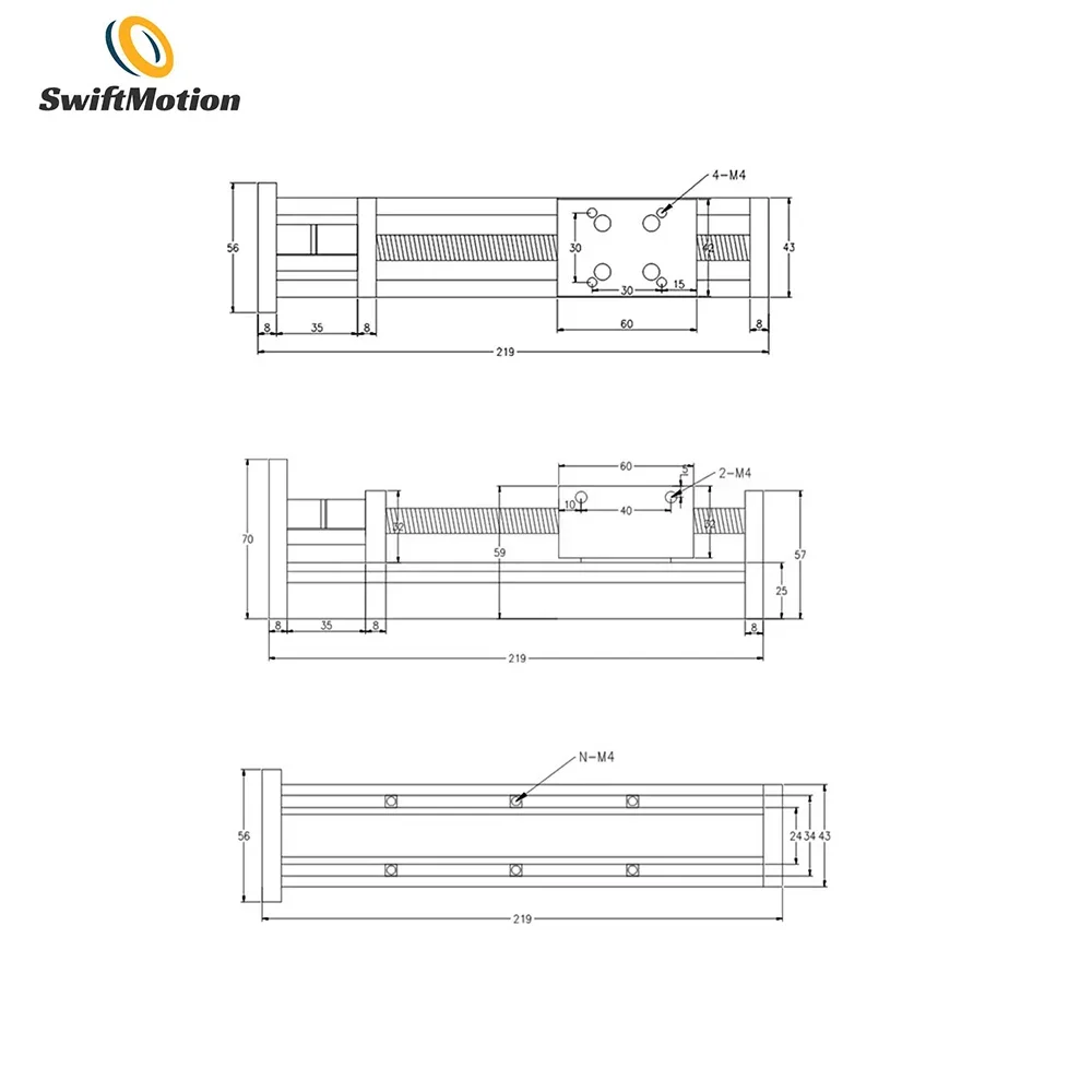 Ball Screw Linear Motion Actuator Slide Table Module Precision Cross Electric CNC Rail Slide Nema23 Motor Gantry Combination