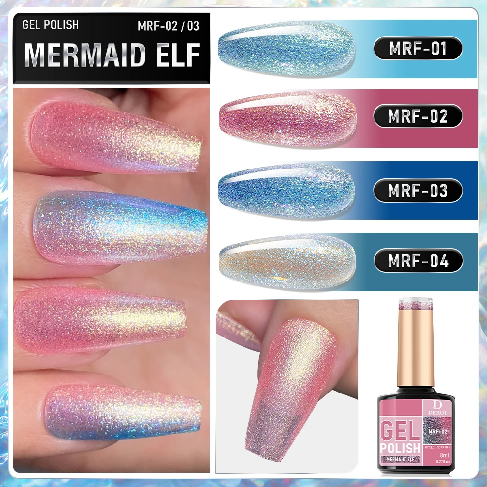 

8ml Glitter Auroral Green Gel Nail Polish for Manicure Sparking Nail Polish Flash Soak Off UV Gel Varnish Semi Permanent