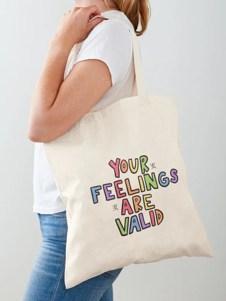 Your Feelings Are Valid Tote Bag shopping cart bags great bag personalized tote Canvas Tote Bag