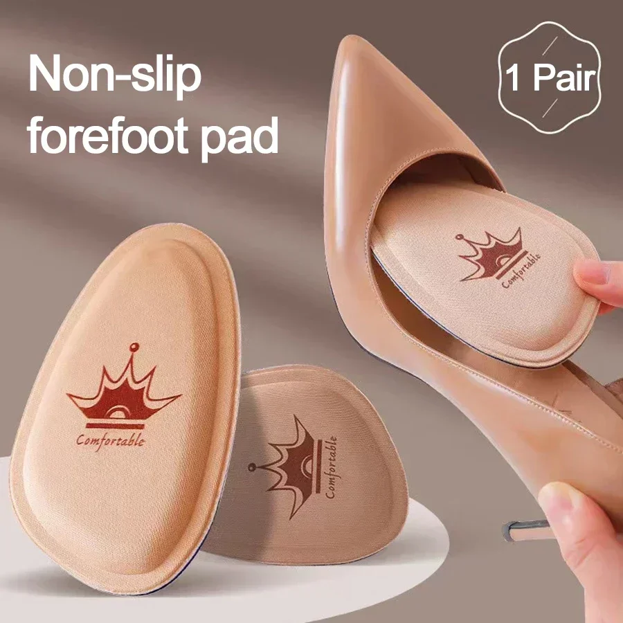 Soft Sponge Ball of Foot Cushions Non‑Slip Fabric Forefoot Insoles Reduce Forefoot Comfort Foot Pads for Women High Heel Shoes