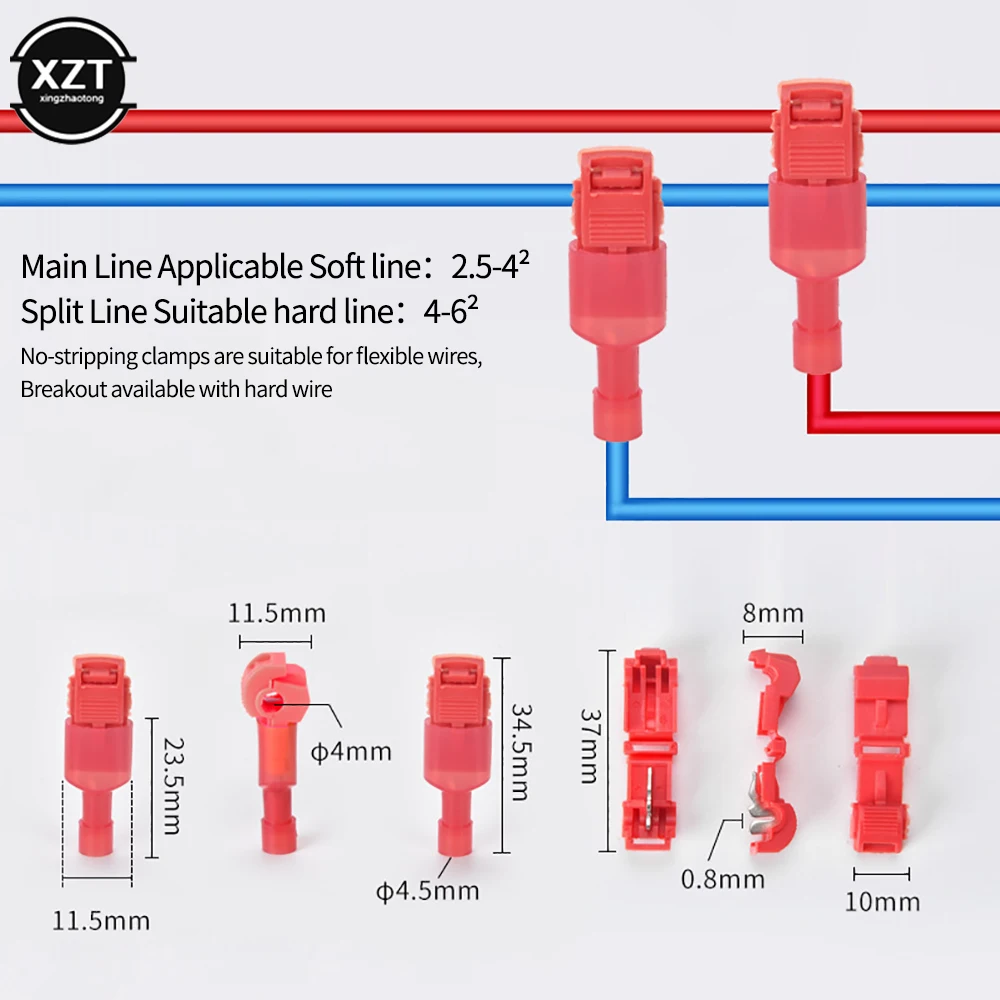 500 Pcs T-Tap Wire Connectors Quick Electrical Cable Connectors Snap Splice Lock Wire Terminals Crimp Hand Tool Set