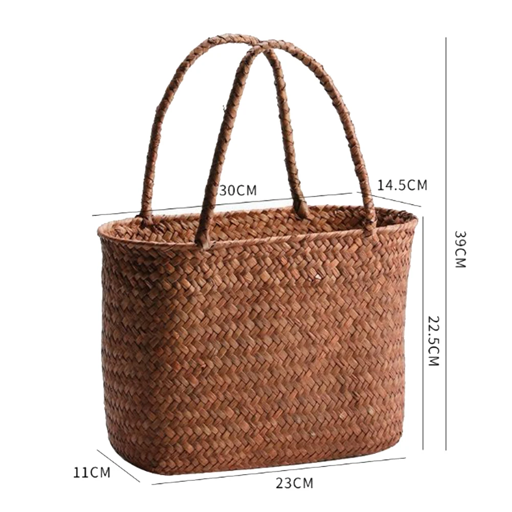 Handwoven Picnic Basket with Reinforced Handle for Carrying Food Containers Utensils and Other Essentials to Any Location