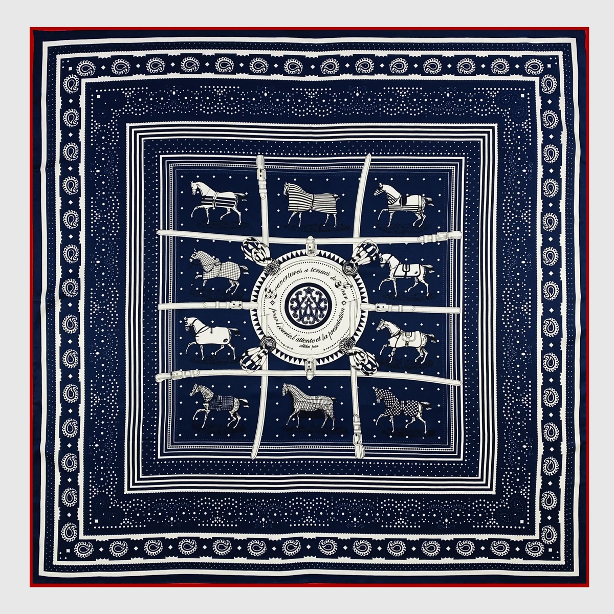 90cm Hand Rolled Horse Design Twill Silk Square Scarf Women Shawl Brand Hijab Scarf Foulard Head Scarves Design Bandana