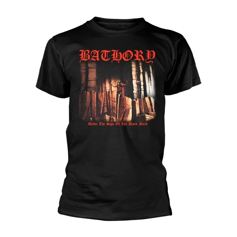 Bathory Under The Sign of The Black Mark T-shirt Dark Ritual Art Print Casual Cotton Tee Unisex Gothic Streetwear Top