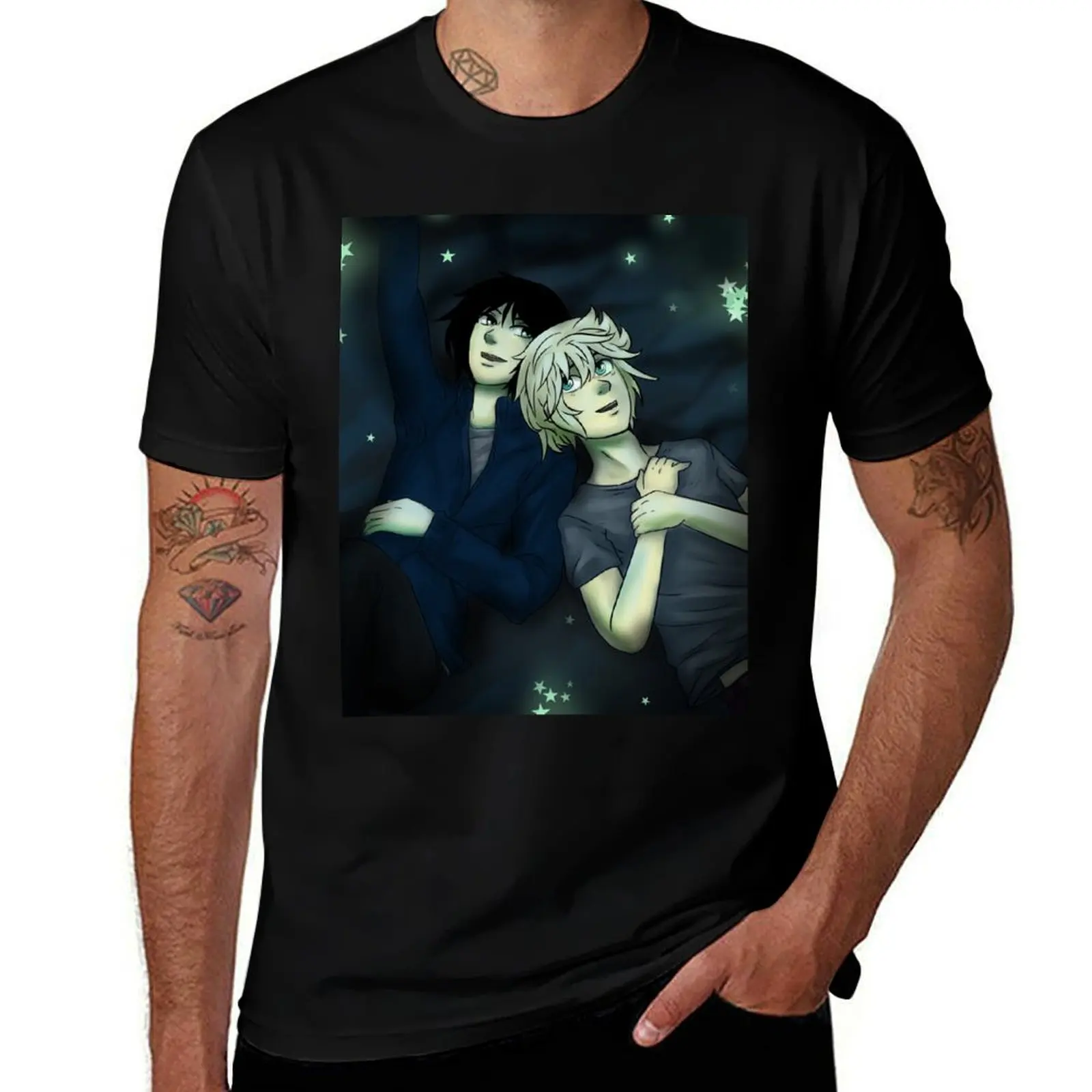 

StarGazing Creek T-Shirt Anime t-shirt Aesthetic clothing heavyweights black t shirts for men