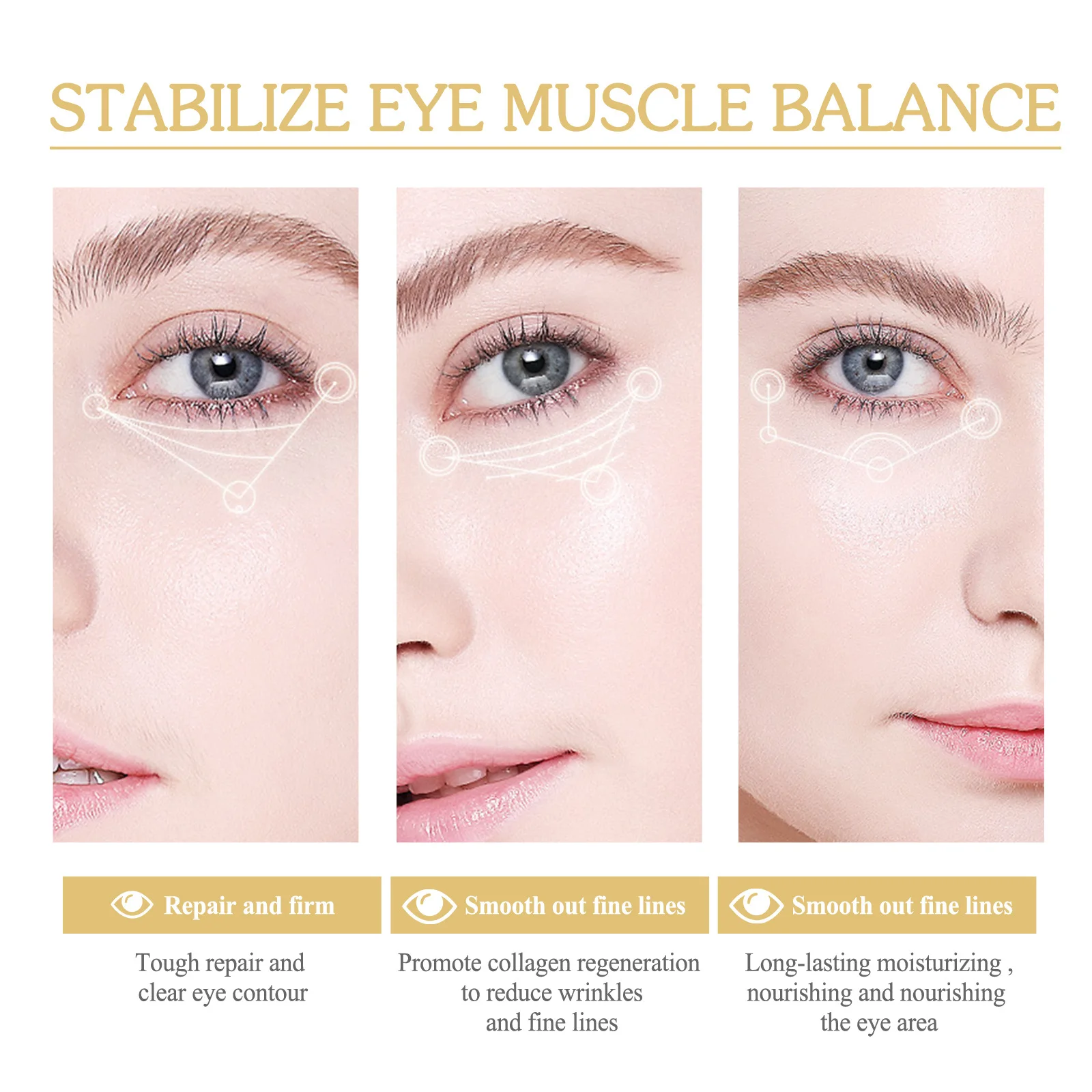 Máscara de ojos de oro de 24k, máscara de ojos hidratante, reafirmante, Reduce las arrugas, líneas finas y ojeras, 5 París