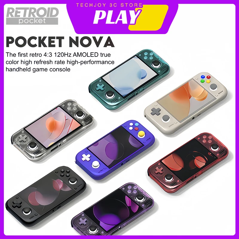 Retroid Pocket Nova Handheld Game Console 4.5Inch 4:3 Oled Full Screen High Performance Android Retro Portable Linux Open Source