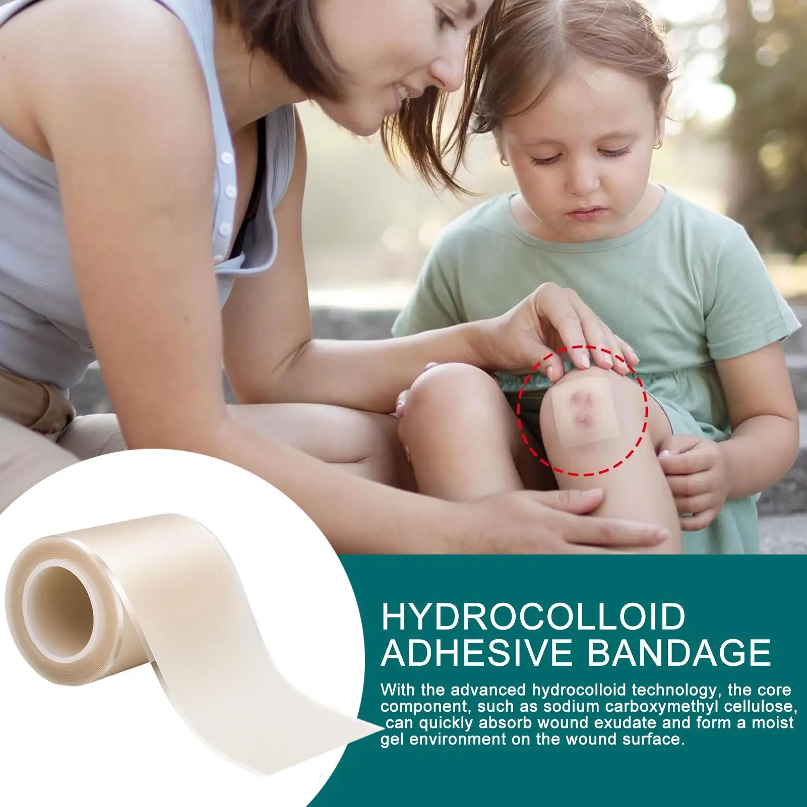 

Hydrocolloid Roll For Wound Care Hydrocolloid Patch Bandages With Self-Adhesive Bed Sore Bandages Highly Absorbent For Burn