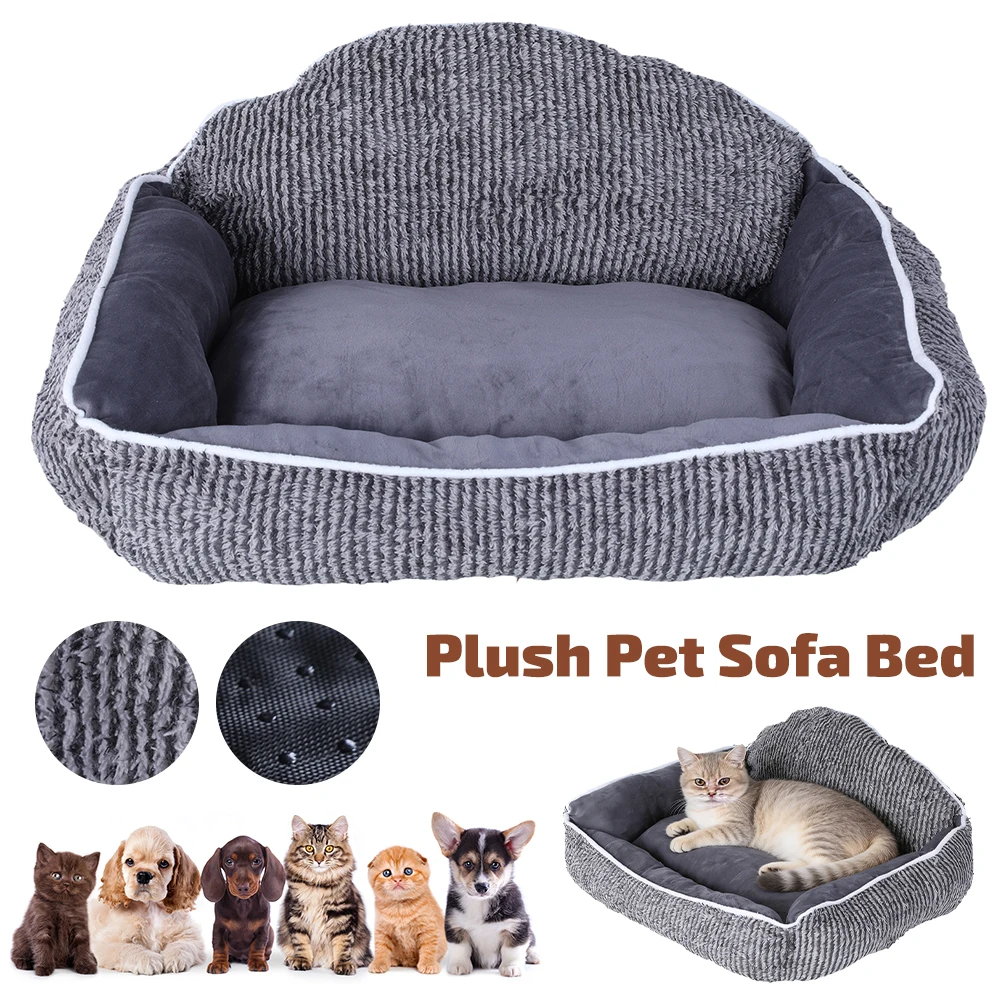 

Плюшевая полукруглая лежанка-домик для кошек и собак с полосатым дизайном, машинная стирка, для животных весом от 0 до 50 фунтов (для кошек, собак, кроликов)