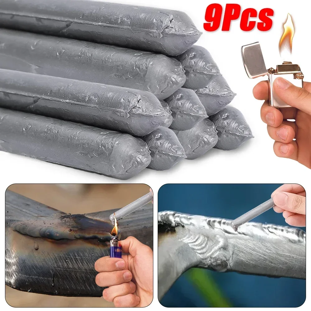 3/6/9pcs Low Temperature Welding Rods Easy Copper Aluminum Powder Cored Solder Wire Soldering Weld Tools No Need Solder Powder