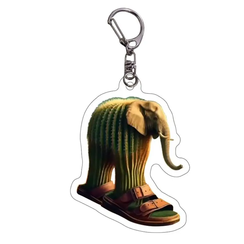 2D Acrylic Keychains Backpack Pendant Key Chain For Handbag Purse Accessories Animal Keychain Standing Charm Pendant For Luggage